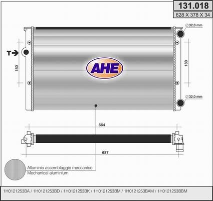 AHE 131.018 - Radiatore, Raffreddamento motore autozon.pro