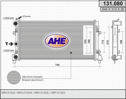 AHE 131.080 - Radiatore, Raffreddamento motore autozon.pro