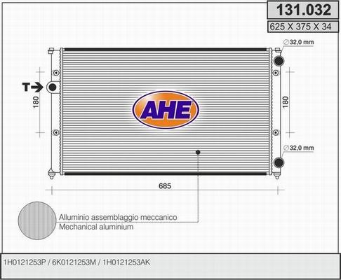 AHE 131.032 - Radiatore, Raffreddamento motore autozon.pro