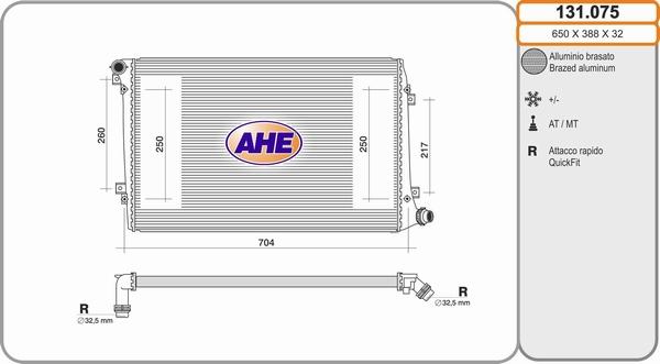 AHE 131.075 - Radiatore, Raffreddamento motore autozon.pro