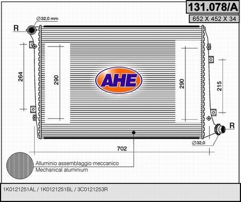 AHE 131.078/A - Radiatore, Raffreddamento motore autozon.pro