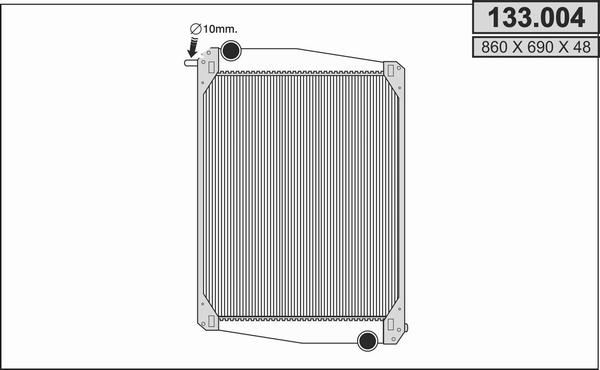 AHE 133.004 - Radiatore, Raffreddamento motore autozon.pro