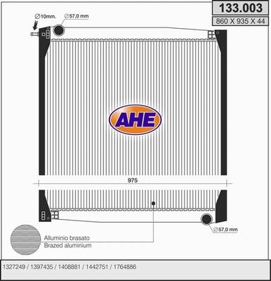 AHE 133.003 - Radiatore, Raffreddamento motore autozon.pro