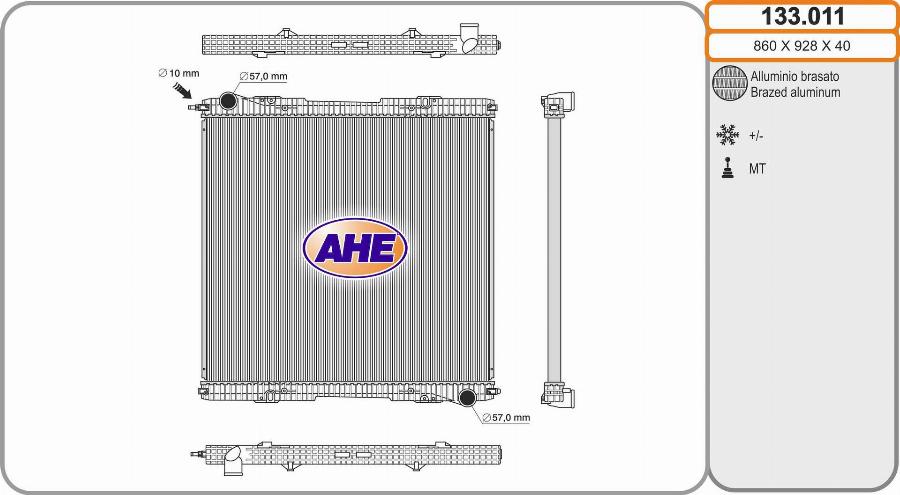 AHE 133.011 - Radiatore, Raffreddamento motore autozon.pro