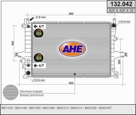 AHE 132.042 - Radiatore, Raffreddamento motore autozon.pro