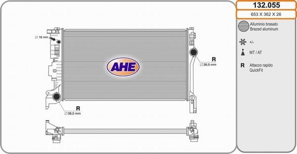 AHE 132.055 - Radiatore, Raffreddamento motore autozon.pro