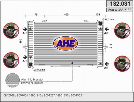 AHE 132.031 - Radiatore, Raffreddamento motore autozon.pro