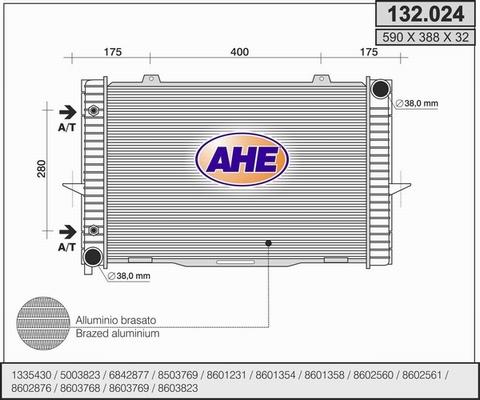 AHE 132.024 - Radiatore, Raffreddamento motore autozon.pro