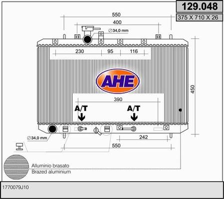 AHE 129.048 - Radiatore, Raffreddamento motore autozon.pro