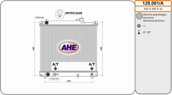 AHE 129.061/A - Radiatore, Raffreddamento motore autozon.pro