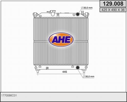 AHE 129.008 - Radiatore, Raffreddamento motore autozon.pro