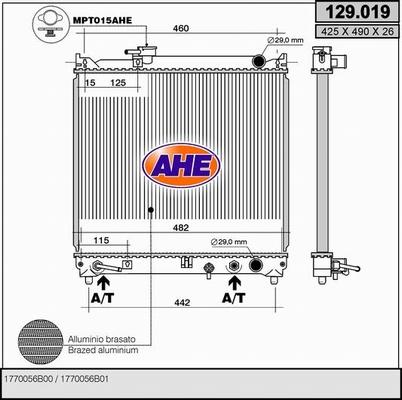 AHE 129.019 - Radiatore, Raffreddamento motore autozon.pro