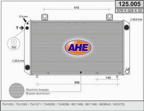 AHE 125.005 - Radiatore, Raffreddamento motore autozon.pro