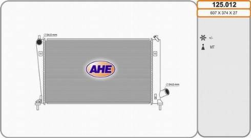 AHE 125.012 - Radiatore, Raffreddamento motore autozon.pro