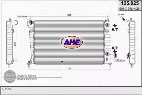 AHE 125.025 - Radiatore, Raffreddamento motore autozon.pro