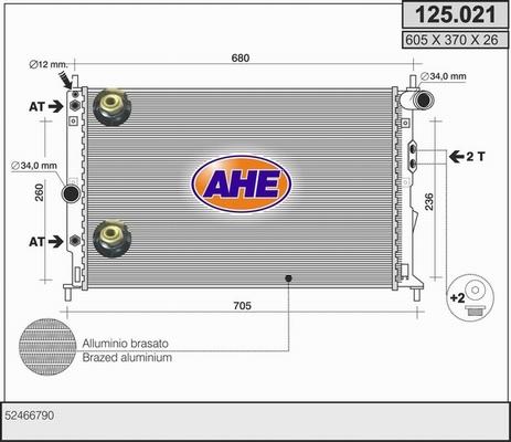 AHE 125.021 - Radiatore, Raffreddamento motore autozon.pro