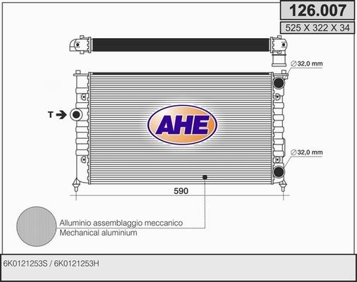 AHE 126.007 - Radiatore, Raffreddamento motore autozon.pro