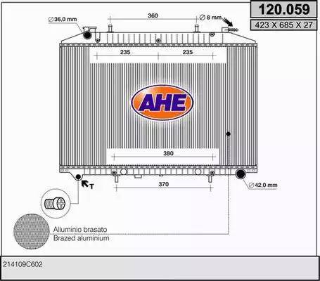 AHE 120.059 - Radiatore, Raffreddamento motore autozon.pro