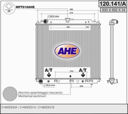 AHE 120.141/A - Radiatore, Raffreddamento motore autozon.pro