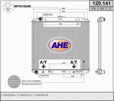 AHE 120.141 - Radiatore, Raffreddamento motore autozon.pro