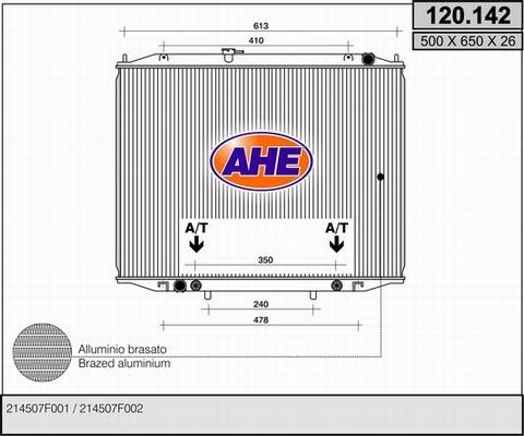 AHE 120.142 - Radiatore, Raffreddamento motore autozon.pro