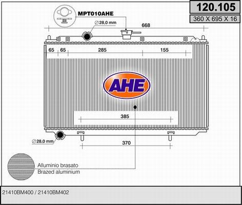 AHE 120.105 - Radiatore, Raffreddamento motore autozon.pro