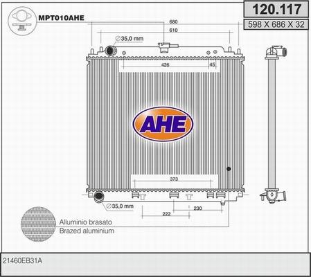 AHE 120.117 - Radiatore, Raffreddamento motore autozon.pro