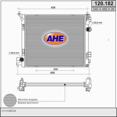 AHE 120.182 - Radiatore, Raffreddamento motore autozon.pro