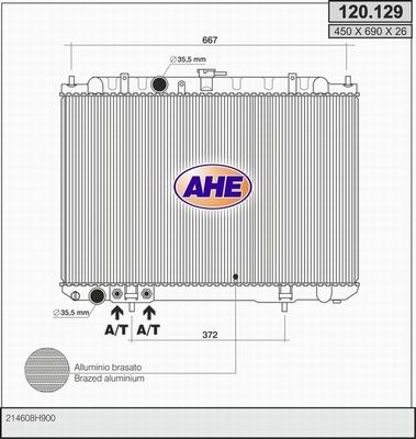 AHE 120.129 - Radiatore, Raffreddamento motore autozon.pro