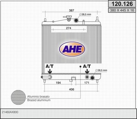 AHE 120.126 - Radiatore, Raffreddamento motore autozon.pro