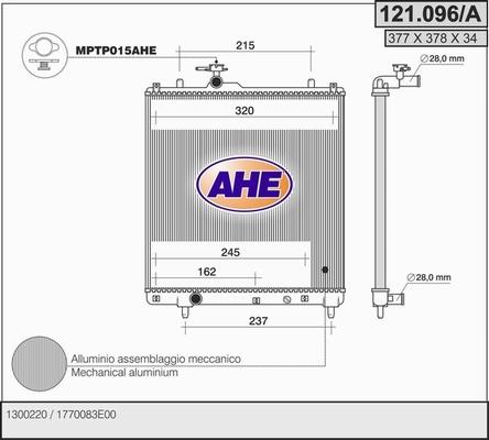 AHE 121.096/A - Radiatore, Raffreddamento motore autozon.pro