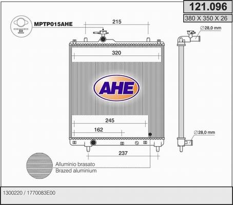 AHE 121.096 - Radiatore, Raffreddamento motore autozon.pro