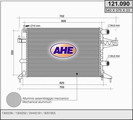 AHE 121.090 - Radiatore, Raffreddamento motore autozon.pro