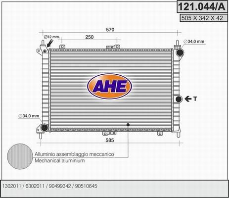 AHE 121.044/A - Radiatore, Raffreddamento motore autozon.pro