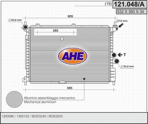 AHE 121.048/A - Radiatore, Raffreddamento motore autozon.pro