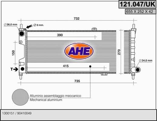 AHE 121.047/UK - Radiatore, Raffreddamento motore autozon.pro