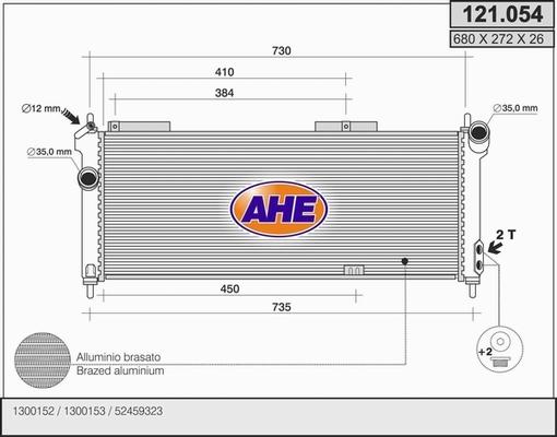 AHE 121.054 - Radiatore, Raffreddamento motore autozon.pro