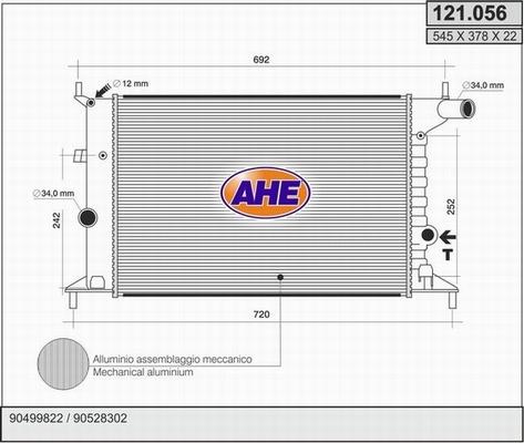 AHE 121.056 - Radiatore, Raffreddamento motore autozon.pro