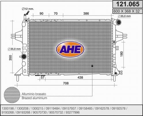 AHE 121.065 - Radiatore, Raffreddamento motore autozon.pro