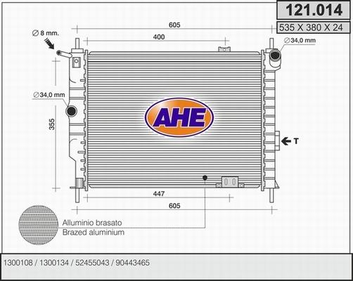 AHE 121.014 - Radiatore, Raffreddamento motore autozon.pro