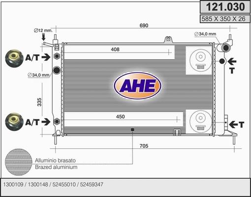 AHE 121.030 - Radiatore, Raffreddamento motore autozon.pro