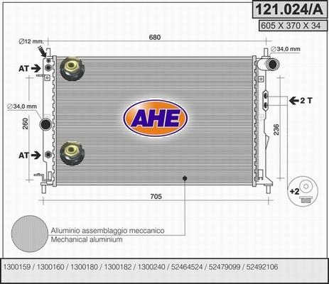 AHE 121.024/A - Radiatore, Raffreddamento motore autozon.pro