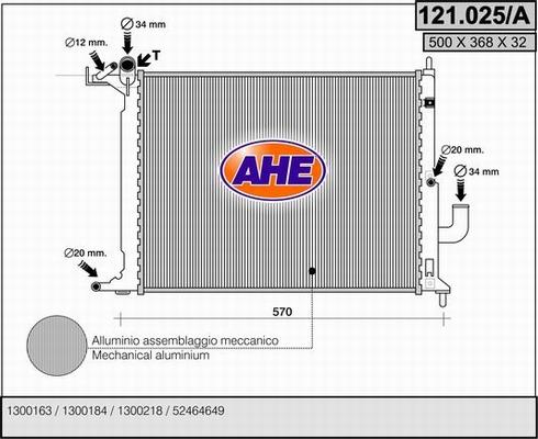 AHE 121.025/A - Radiatore, Raffreddamento motore autozon.pro