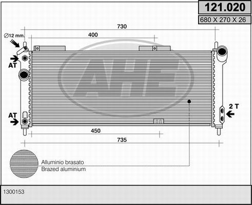 AHE 121.020 - Radiatore, Raffreddamento motore autozon.pro