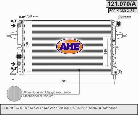 AHE 121.070/A - Radiatore, Raffreddamento motore autozon.pro