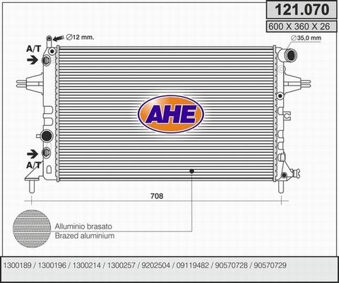 AHE 121.070 - Radiatore, Raffreddamento motore autozon.pro