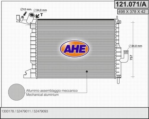 AHE 121.071/A - Radiatore, Raffreddamento motore autozon.pro