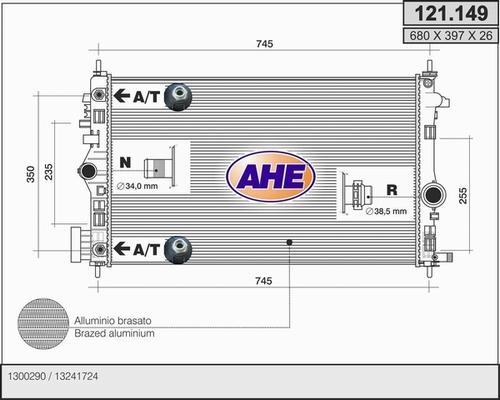 AHE 121.149 - Radiatore, Raffreddamento motore autozon.pro