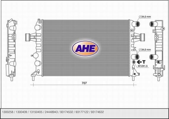 AHE 121.144/A - Radiatore, Raffreddamento motore autozon.pro