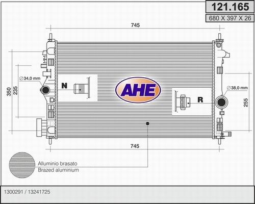 AHE 121.165 - Radiatore, Raffreddamento motore autozon.pro